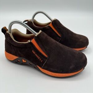 Merrell Jungle Moc Slip On Performance Shoes Kids Size 6 Brown Suede‎ Orange